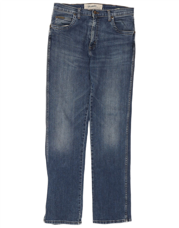 WRANGLER Mens Straight Jeans W32 L33  Blue Cotton
