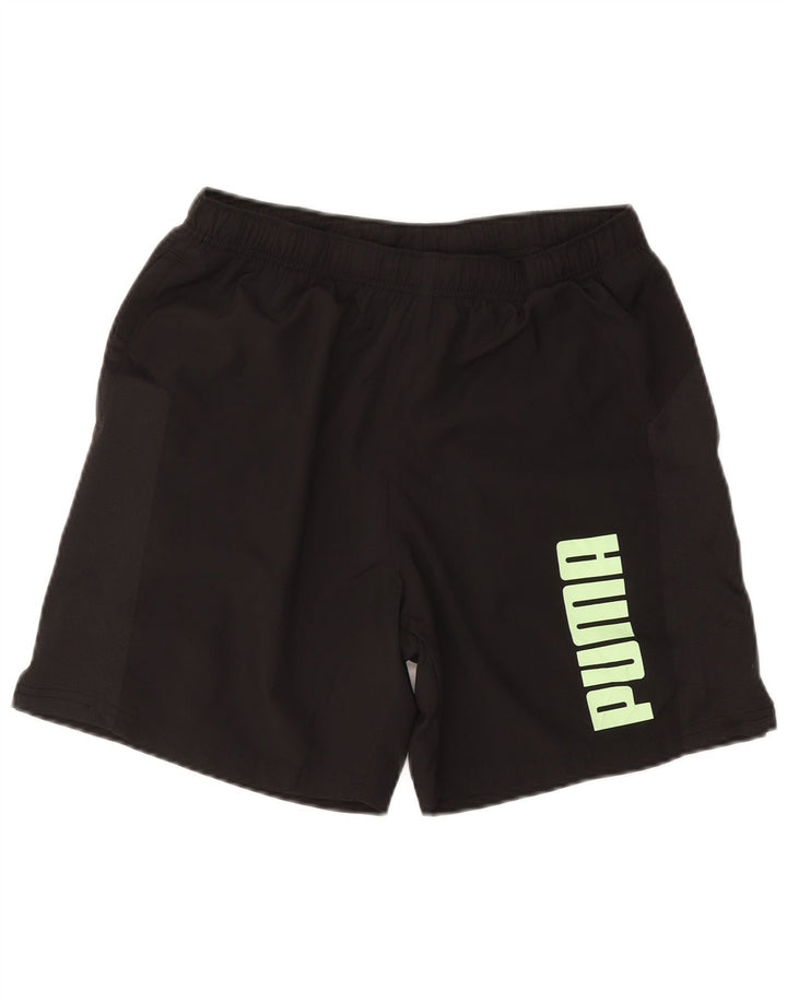 Puma Mens Graphic Sport Shorts Medium  Black Polyester