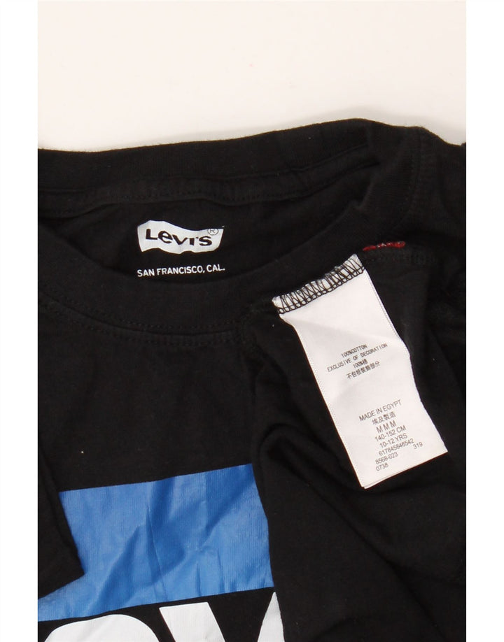 Levi's Boys Graphic T-Shirt Top 10-11 Years Medium Black Cotton