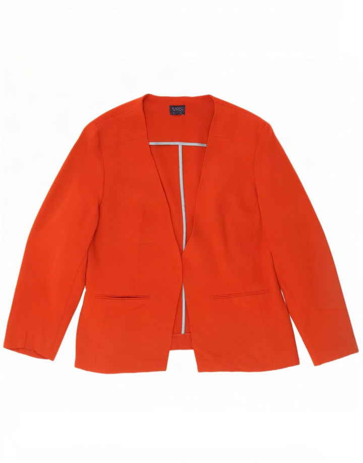 Marks & Spencer Womens Open Blazer Jacket UK 16 Large Orange Polyester
