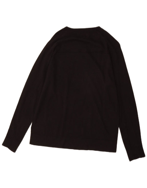 Farhi Mens Boat Neck Jumper Sweater Large Black Cotton