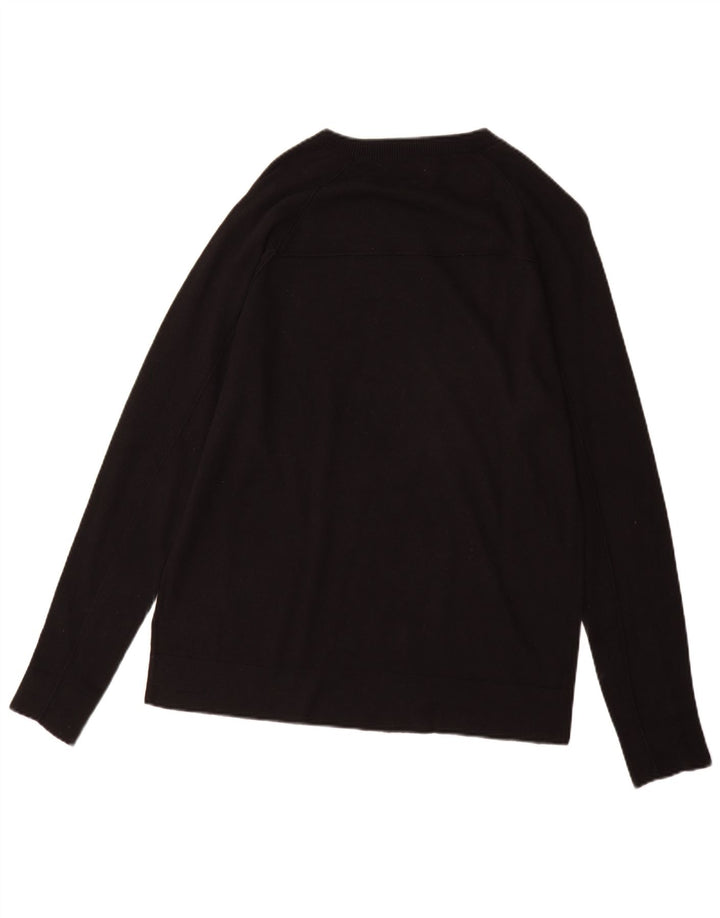 Farhi Mens Boat Neck Jumper Sweater Large Black Cotton