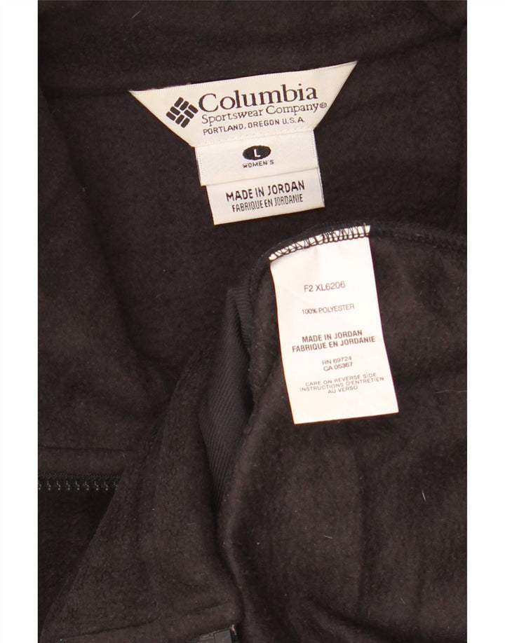 COLUMBIA Womens Fleece Gilet UK 16 Large Black Polyester
