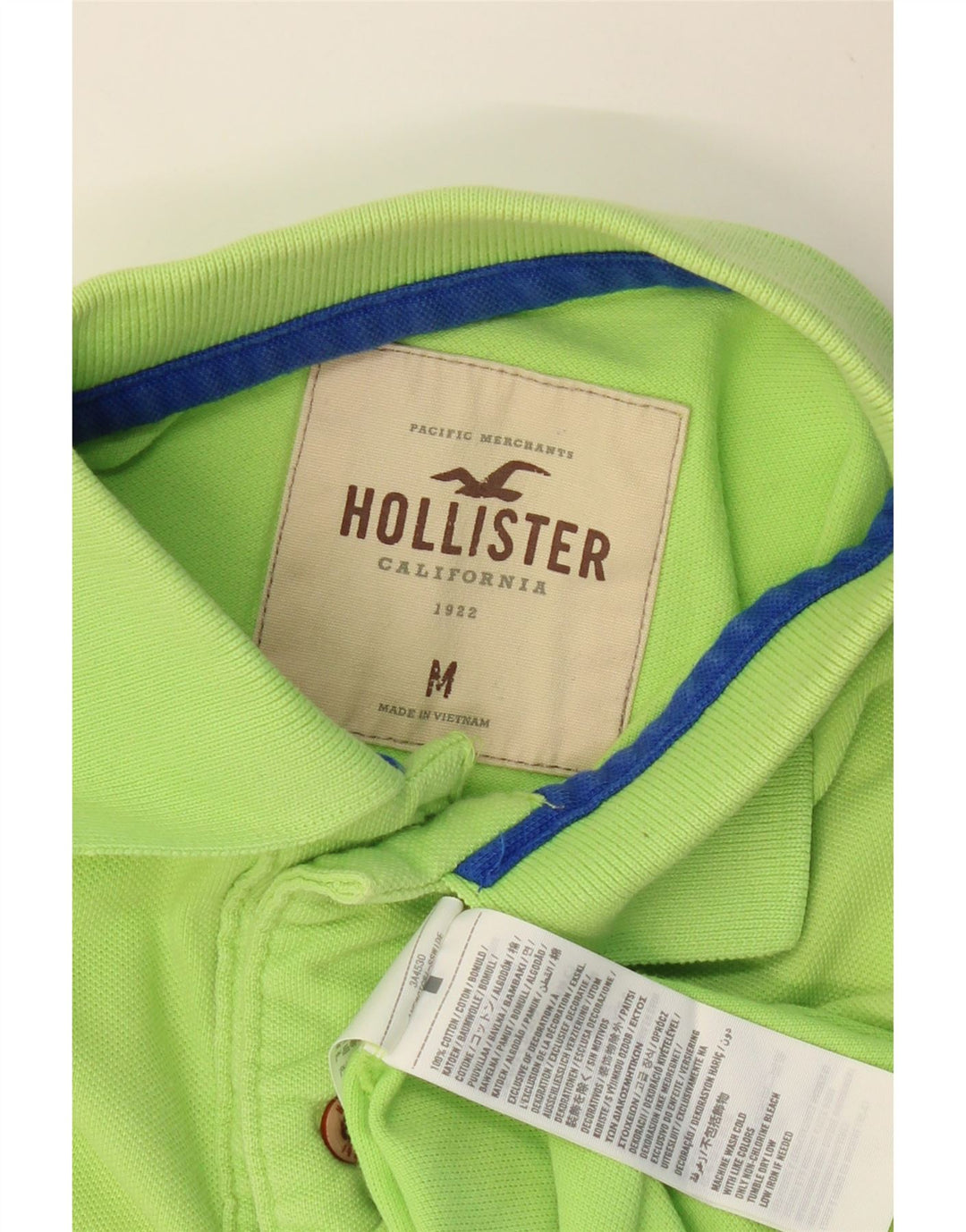 HOLLISTER Mens Polo Shirt Medium Green Cotton