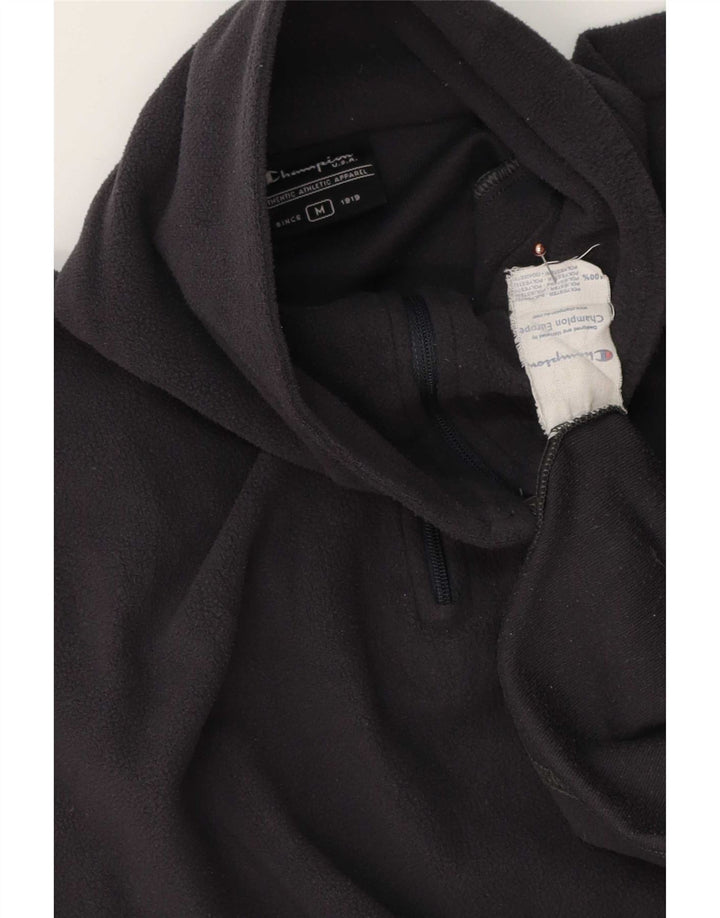 Champion Mens Zip Neck Fleece Jumper Medium Grey Polyester