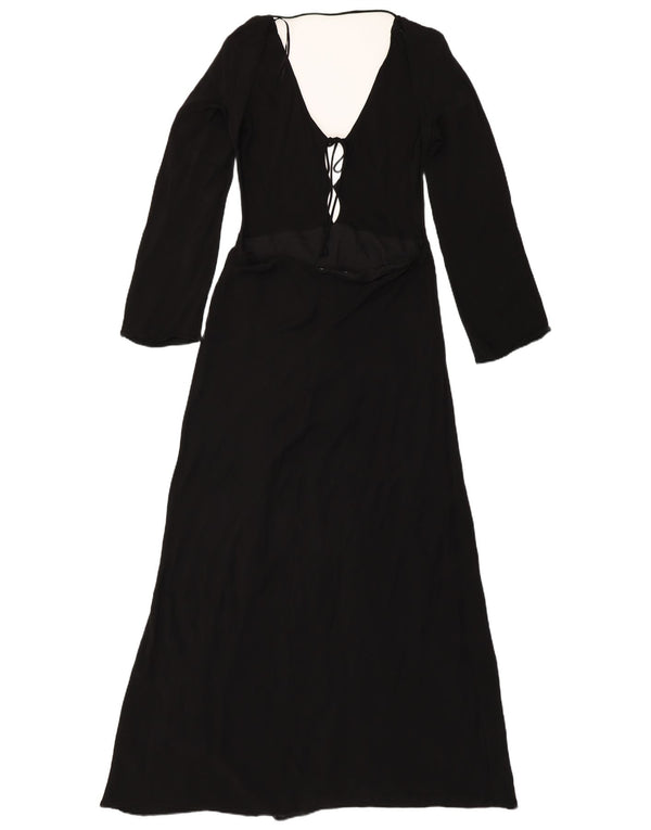 ZARA Womens Long Sleeve Maxi Dress UK 18 XL Black Viscose