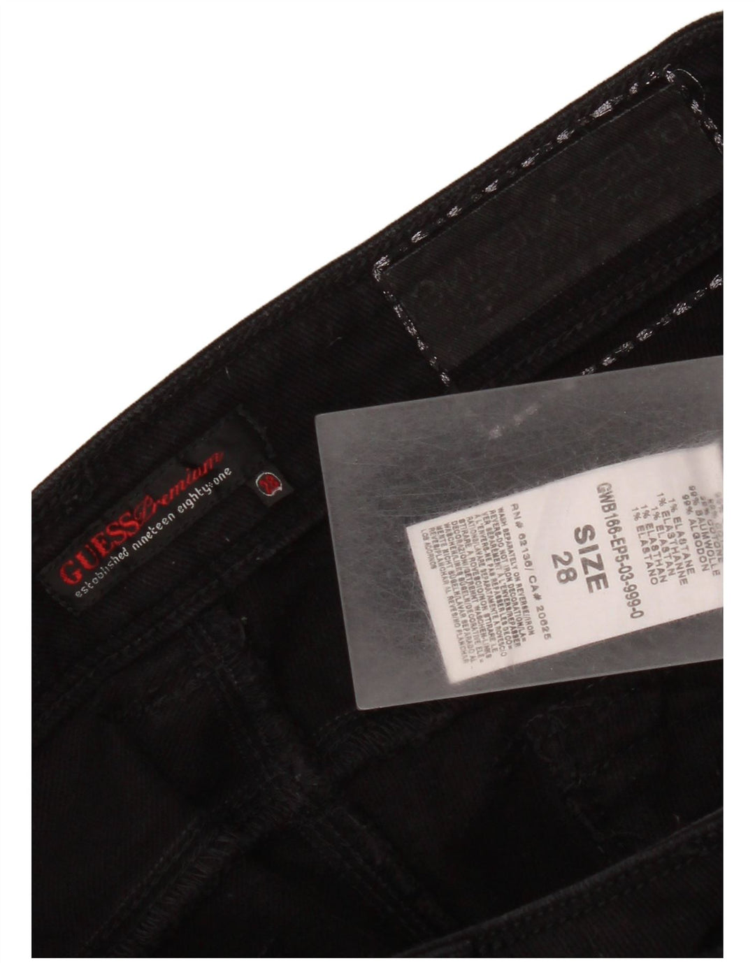 Guess Womens Cropped Jeans W28 L23 Black Cotton