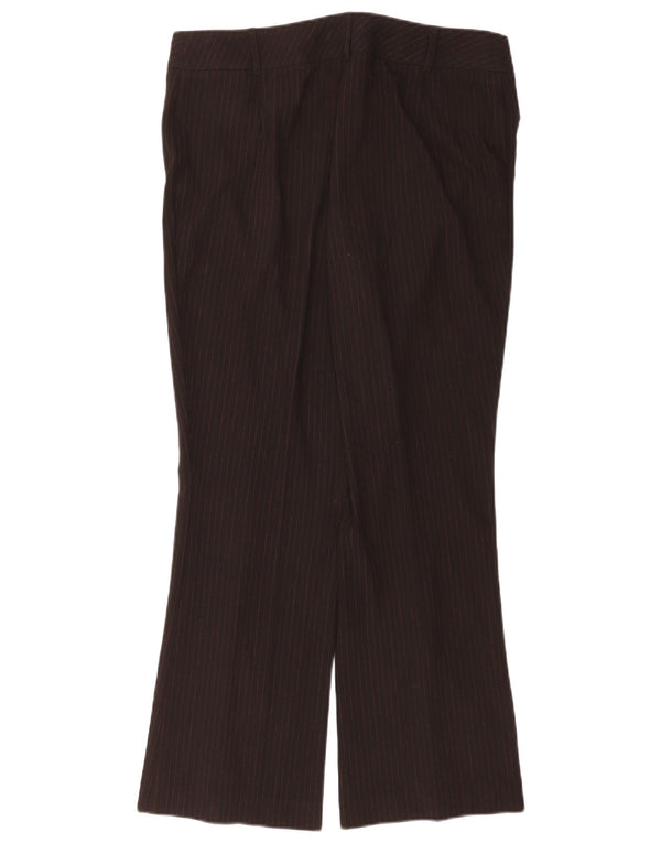 Marks & Spencer Womens Casual Trousers UK 16 Large W34 L30 Black Pinstripe