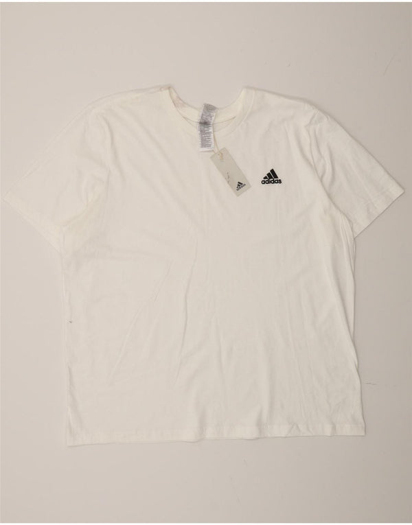 Adidas Mens T-Shirt Top 2XL White Cotton