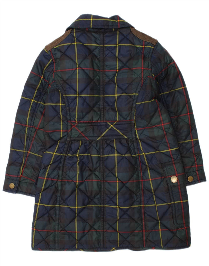 Ralph Lauren Girls Quilted Jacket 3-4 Years Navy Blue Check