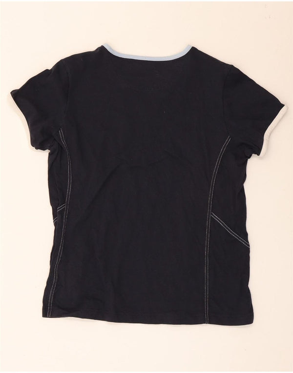 Champion Womens Easy Fit T-Shirt Top UK 14 Large Navy Blue Cotton