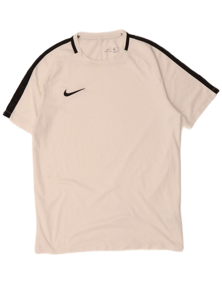 Nike Mens Dri Fit T-Shirt Top Large White Colourblock Polyester