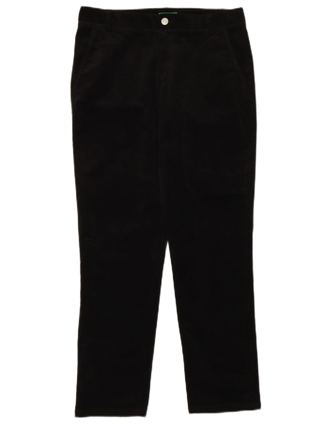 BENETTON Womens Straight Corduroy Trousers W30 L27 Black Classic