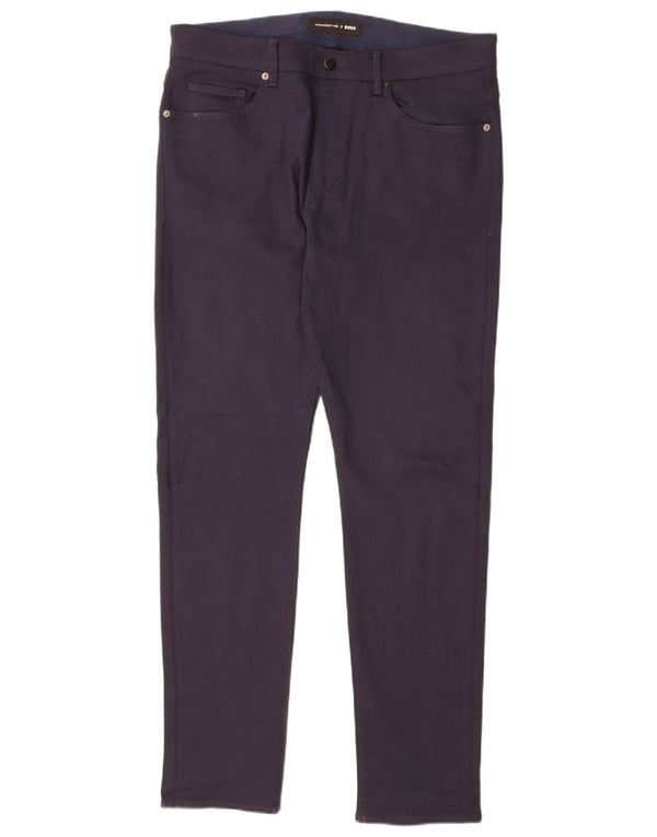 Hugo Boss Mens Porsche Slim Casual Trousers W36 L34 Navy Blue Polyester