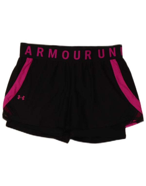 Under Armour Womens Loose Fit Graphic Sport Shorts UK 8 Small Black Sports