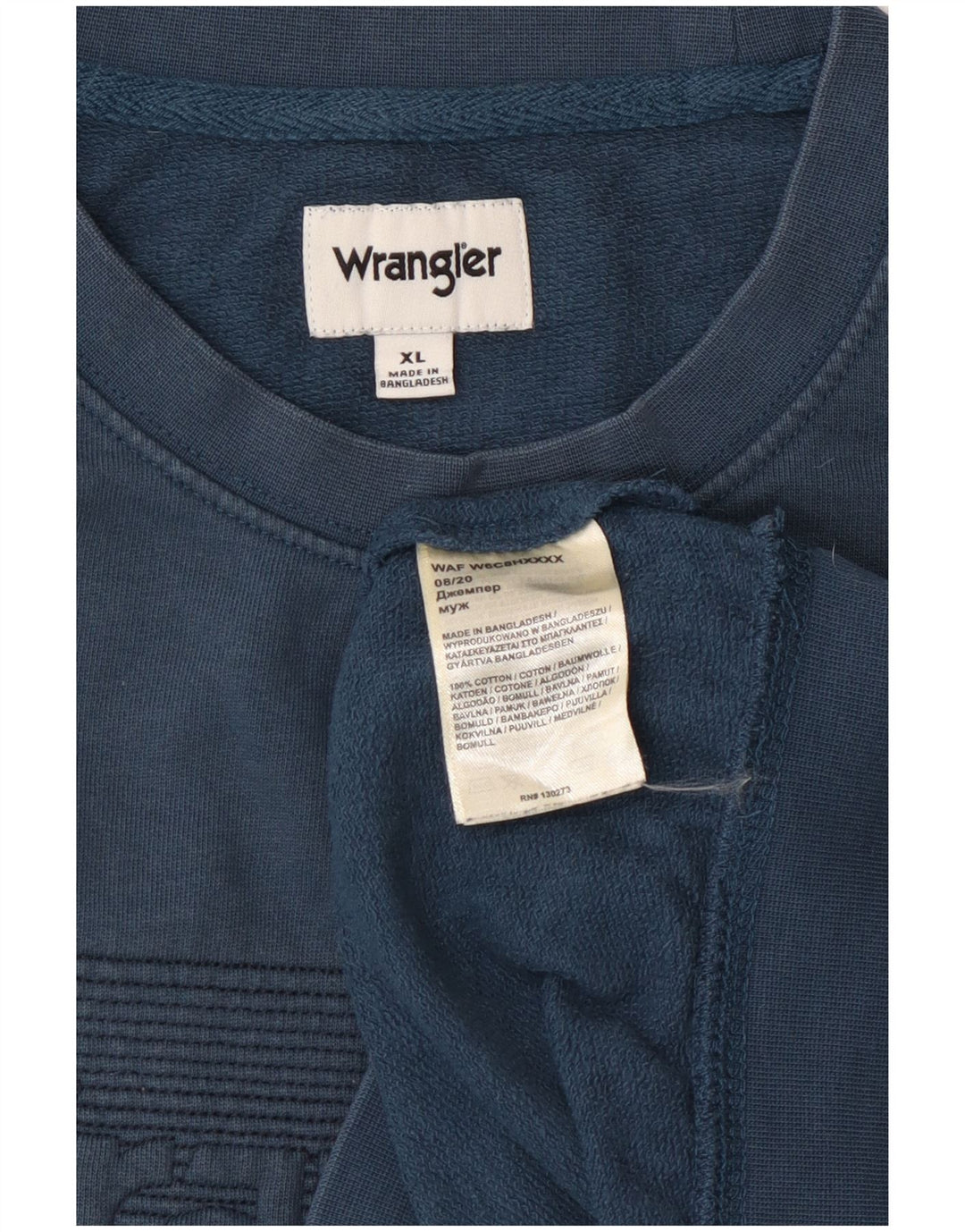 WRANGLER Mens Graphic Sweatshirt Jumper XL Blue Cotton