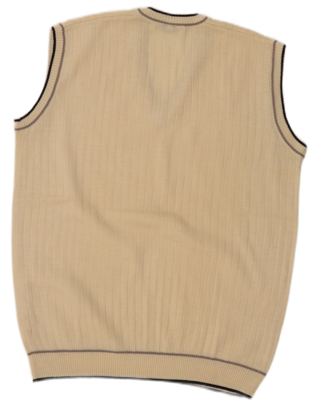 Vintage Mens Vest Tank Top IT 52 Large Beige Polyacrylic