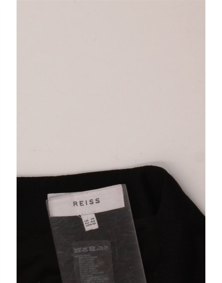 REISS Womens Straight Skirt UK 14 Large W32  Black Wool