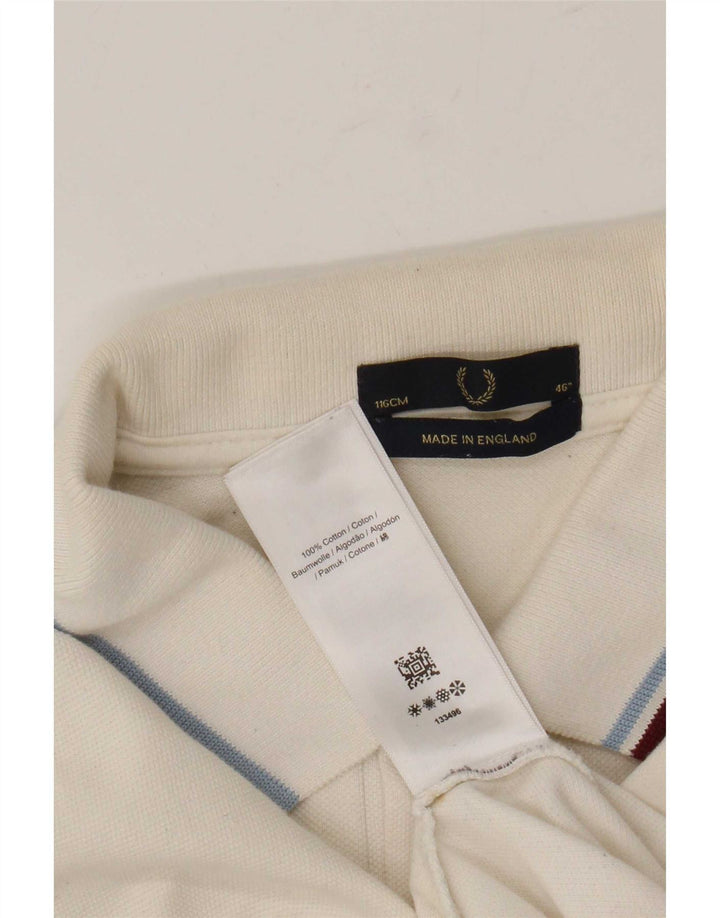 Fred Perry Mens Polo Shirt Large White Cotton