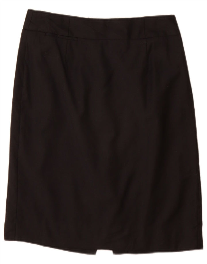 J. Crew Womens Super 120's Straight Skirt US 2 XS W26  Black Wool