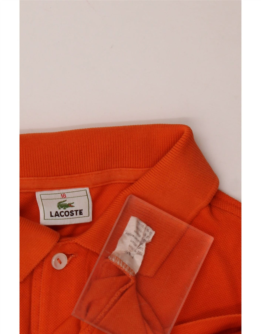 LACOSTE Boys Polo Shirt 15-16 Years Orange Cotton