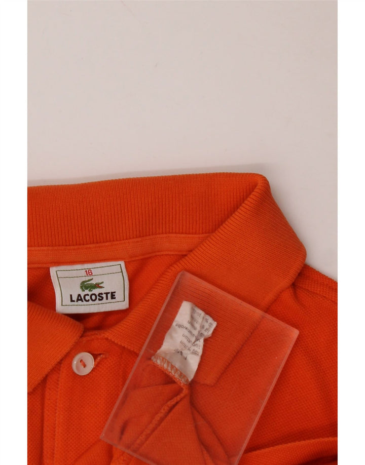 LACOSTE Boys Polo Shirt 15-16 Years Orange Cotton