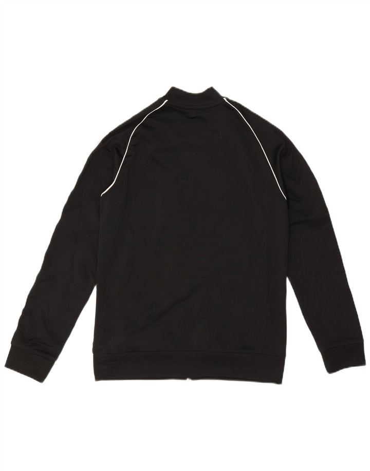 Adidas Boys Tracksuit Top Jacket 12-13 Years Black Polyester