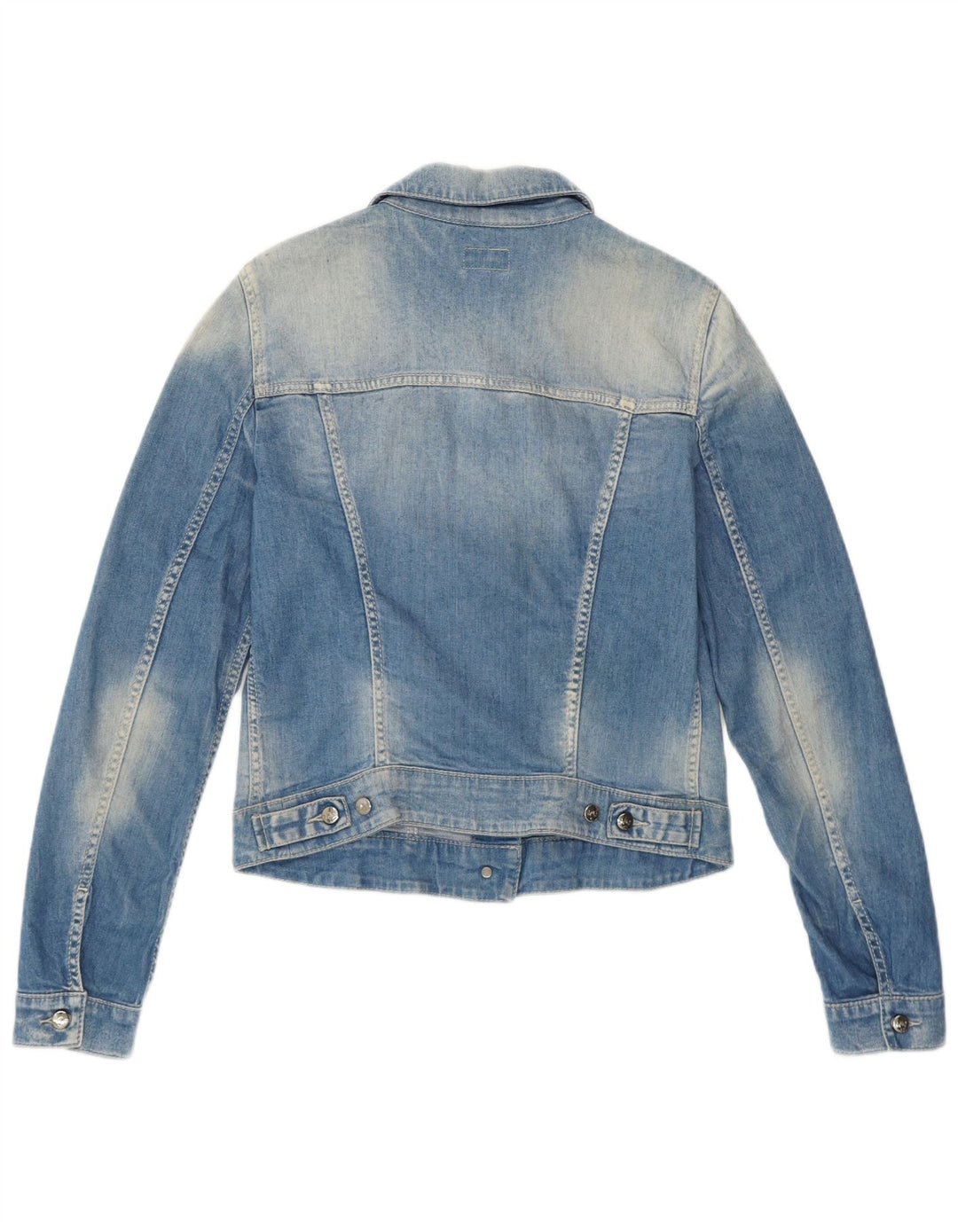 GAS Womens Crop Denim Jacket UK 10 Small Blue Cotton