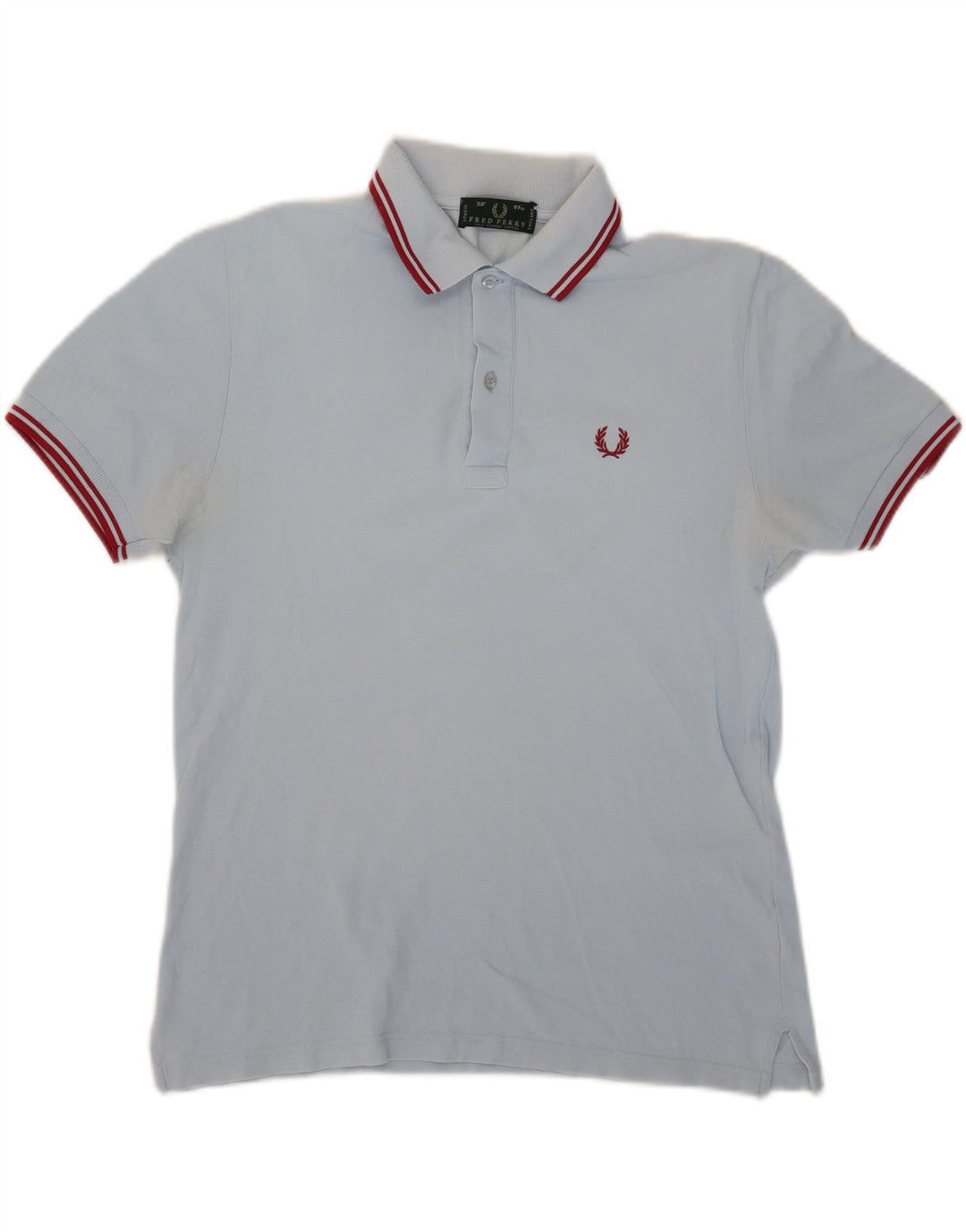 FRED PERRY Mens Polo Shirt Small Blue Cotton