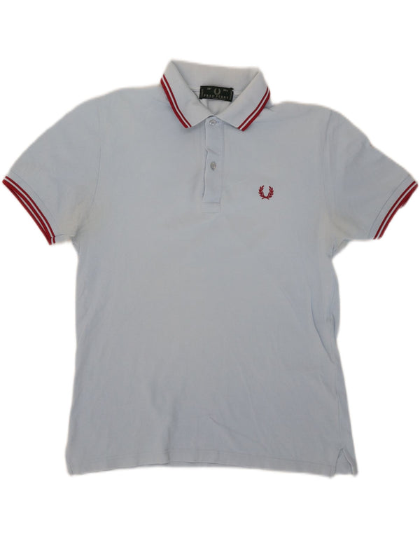 FRED PERRY Mens Polo Shirt Small Blue Cotton