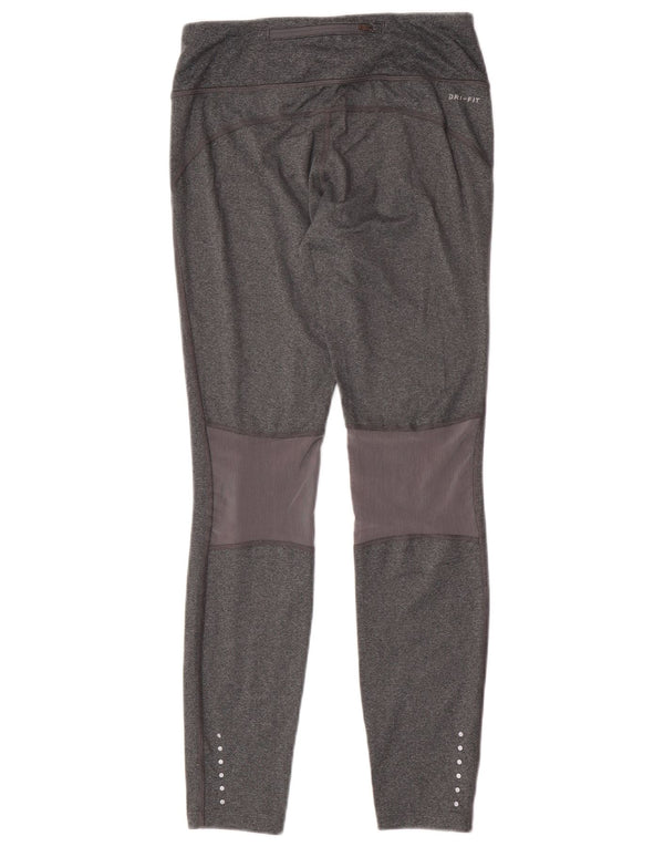 Nike Womens Dri Fit Leggings UK 10 Small Grey Polyester
