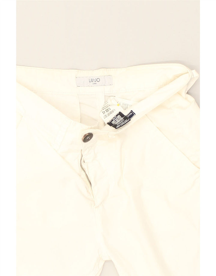 LIU JO Womens Chino Shorts IT 42 Medium W28 White Cotton | Vintage Liu Jo | Thrift | Second-Hand Liu Jo | Used Clothing | Messina Hembry 