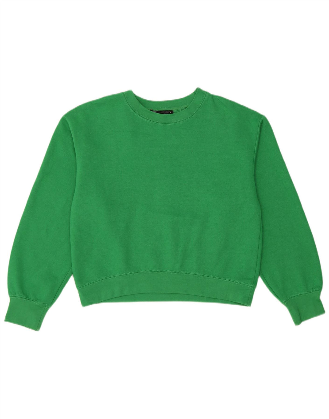 Zara Womens Sweatshirt Jumper UK 14 Medium Green Polyester