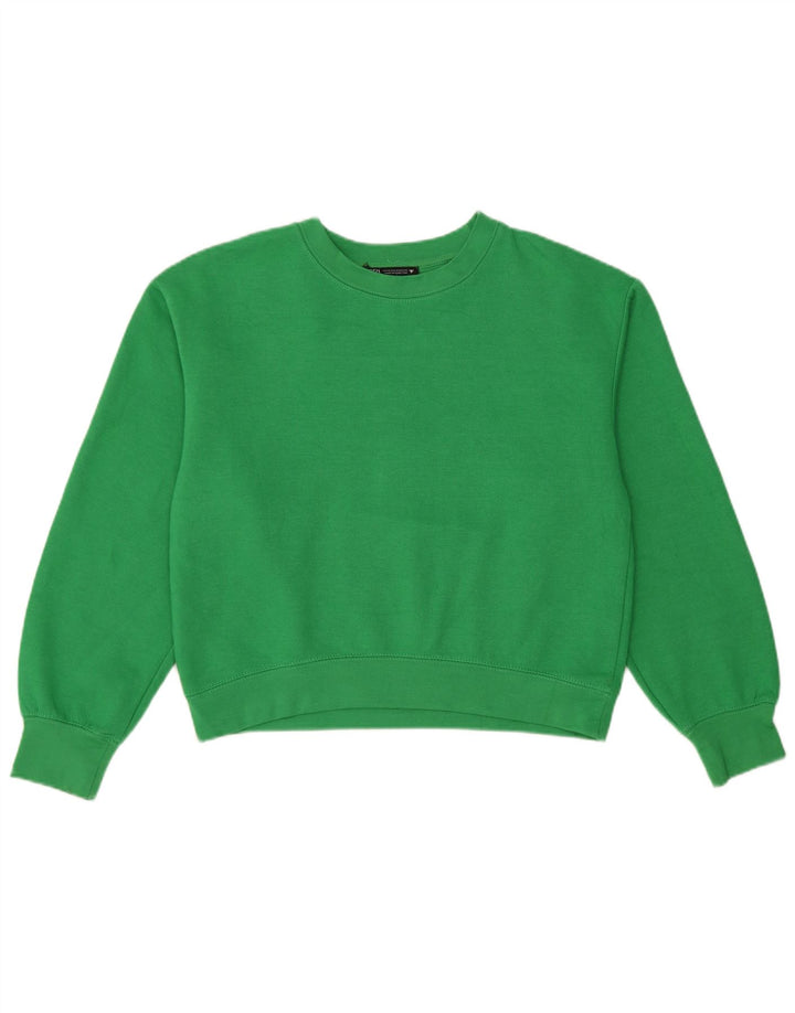 Zara Womens Sweatshirt Jumper UK 14 Medium Green Polyester