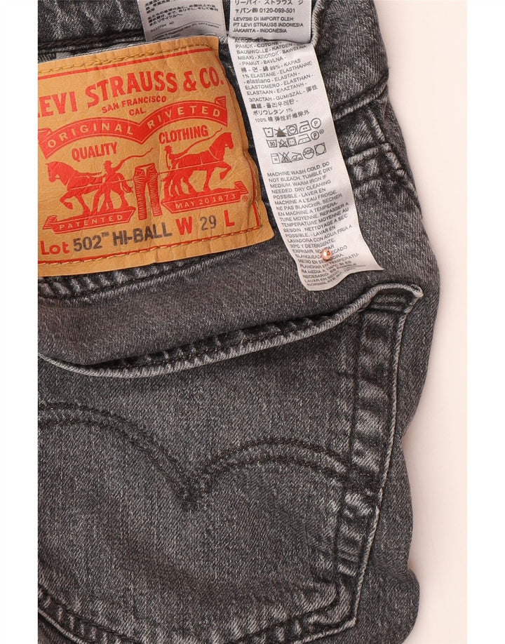 LEVI'S Mens 502 Hi-Ball Tapered Jeans W29 L30 Grey Cotton