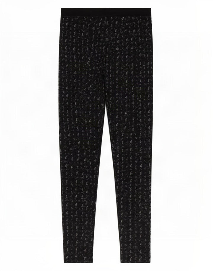 Jack Wills Womens Abstract Pattern Leggings UK 8 Small Black
