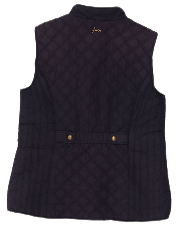 JOULES Womens Quilted Gilet UK 14 Large Navy Blue Polyester