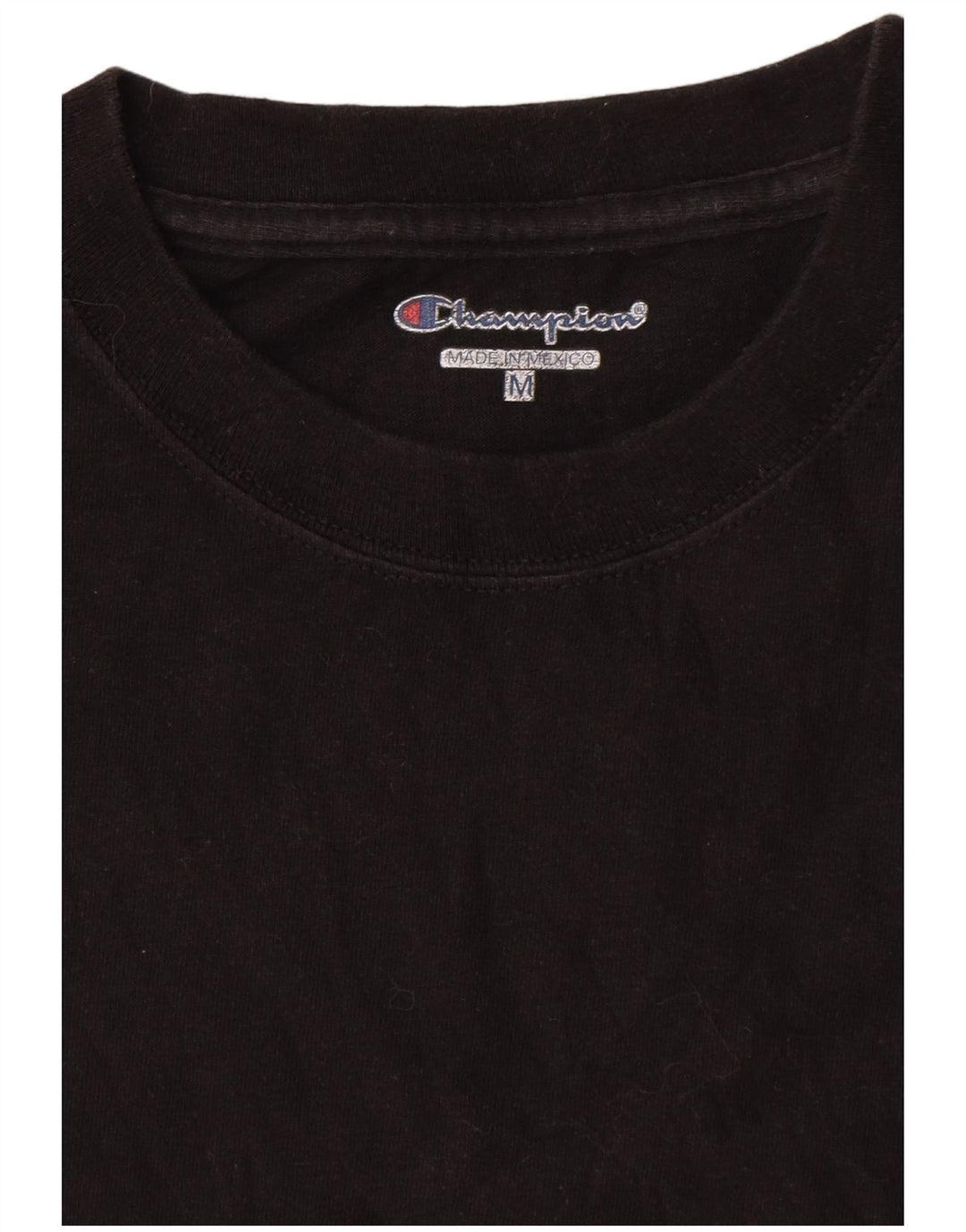 Champion Mens T-Shirt Top Medium Black Cotton