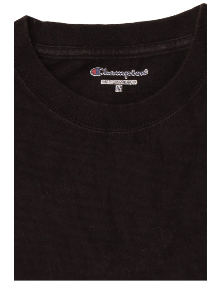 Champion Mens T-Shirt Top Medium Black Cotton