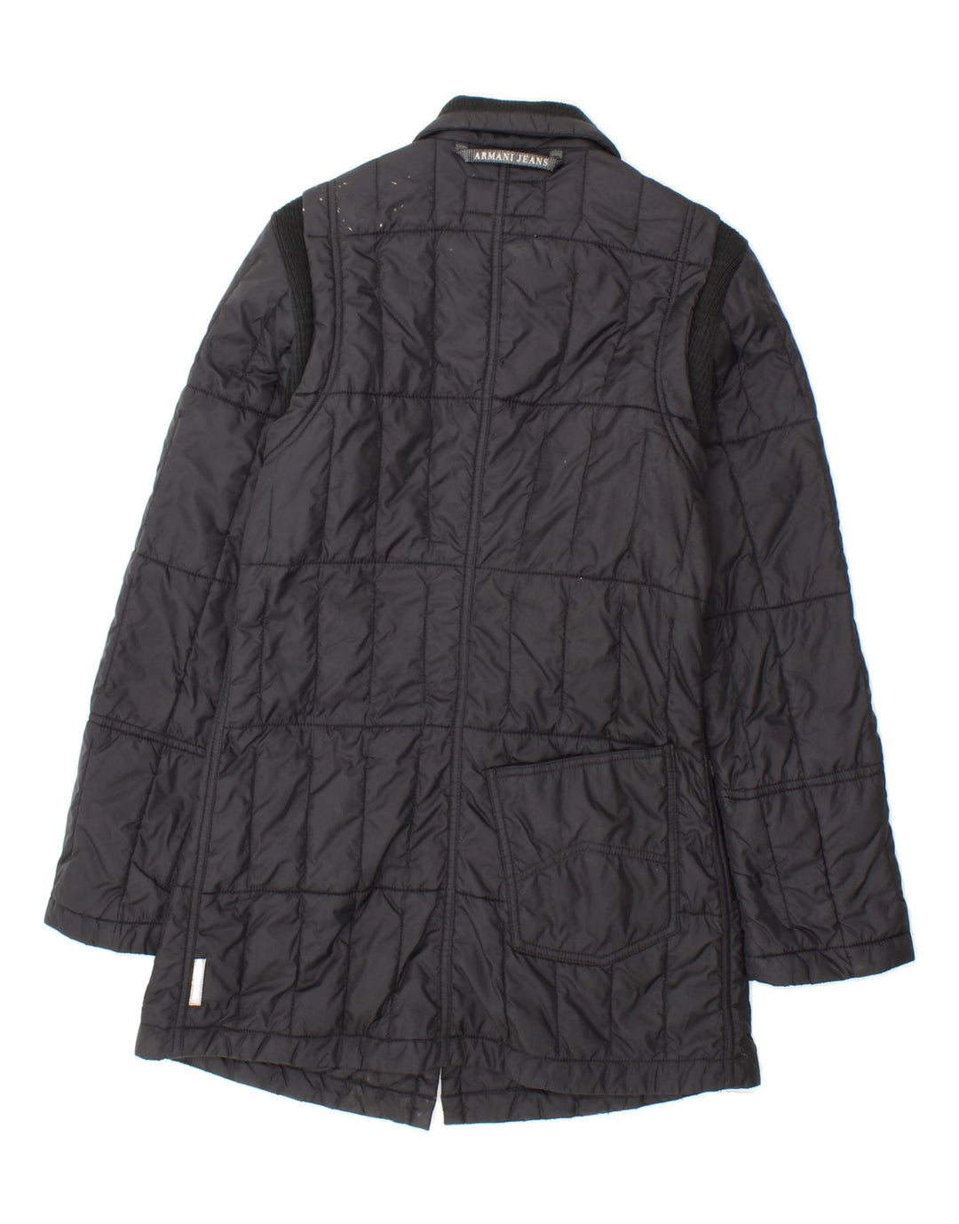 ARMANI JEANS Womens Padded Coat UK 10 Small Black Polyamide Vintage Armani Jeans and Second-Hand Armani Jeans from Messina Hembry 