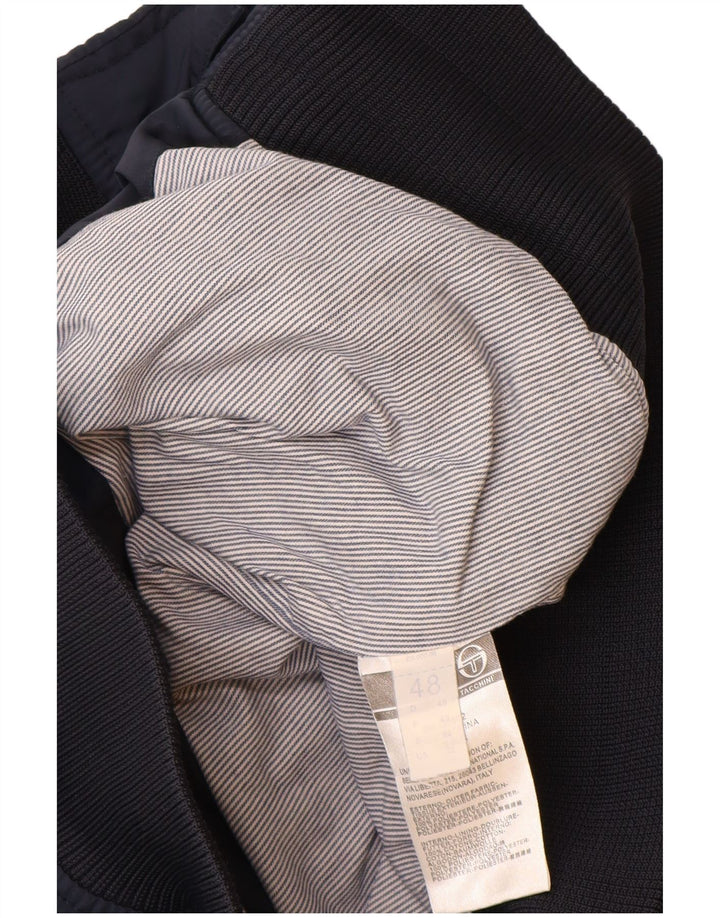 SERGIO TACCHINI Mens Bomber Jacket IT 48 Medium Navy Blue Polyester