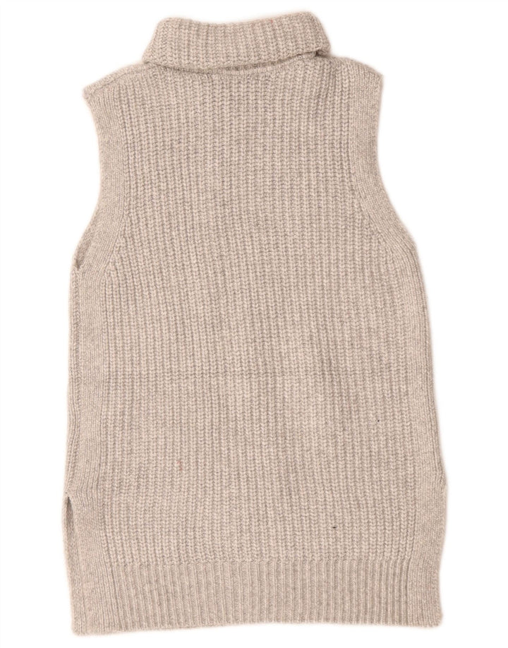 Marks & Spencer Womens Roll Neck Vest Tank Top UK 10 Small Grey Polyester