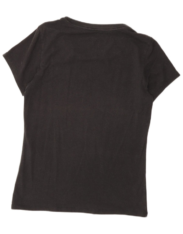 Calvin Klein Womens T-Shirt Top UK 12 Medium Black Cotton