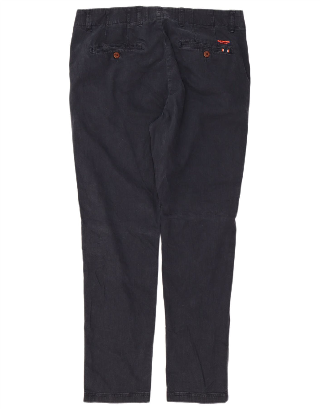 SUPERDRY Mens Slim Chino Trousers W34 L30 Black Cotton