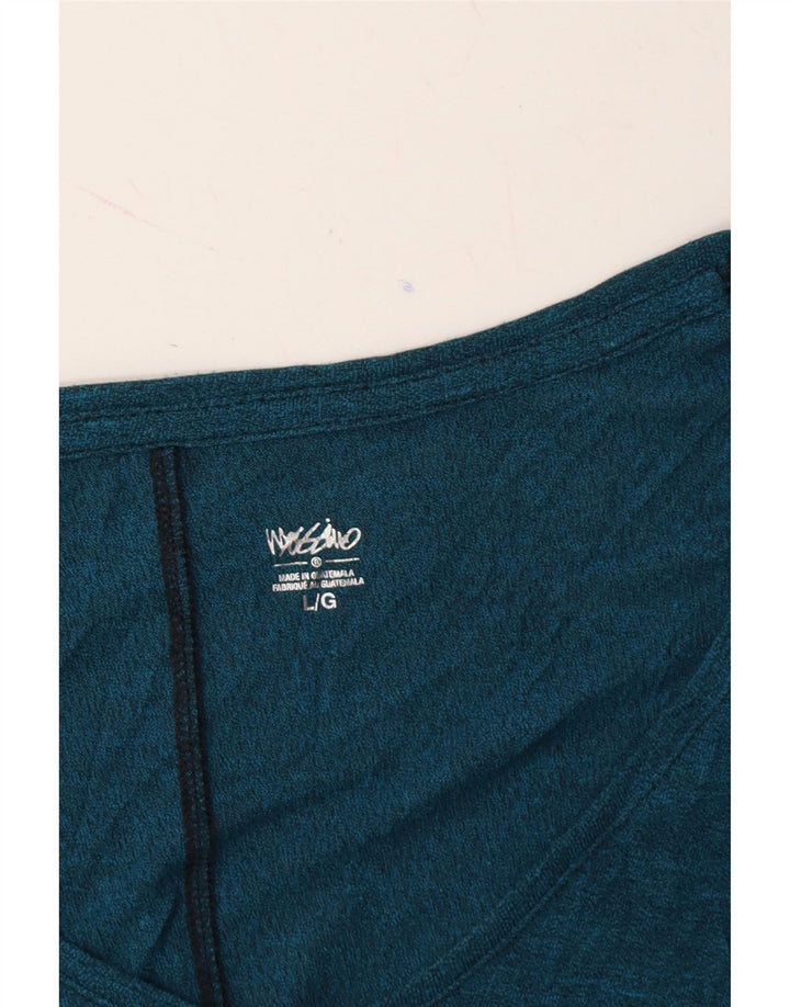 MOSSIMO Womens Top Long Sleeve UK 14 Large Blue Rayon Vintage Mossimo and Second-Hand Mossimo from Messina Hembry 