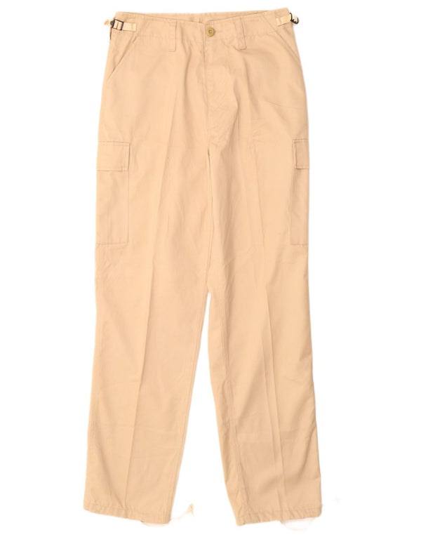 VINTAGE Mens Regular Fit Cargo Trousers Small W28 L31 Beige Polyester