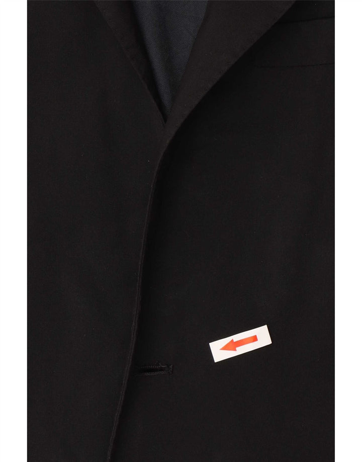 Massimo Dutti Mens 2 Button Blazer Jacket EU 48 Medium Black Wool