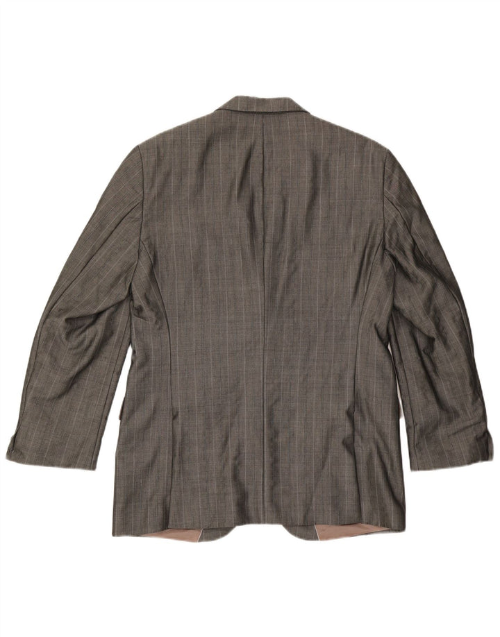 Hugo Boss Mens 2 Button Blazer Jacket EU 48 Medium Grey Pinstripe Viscose