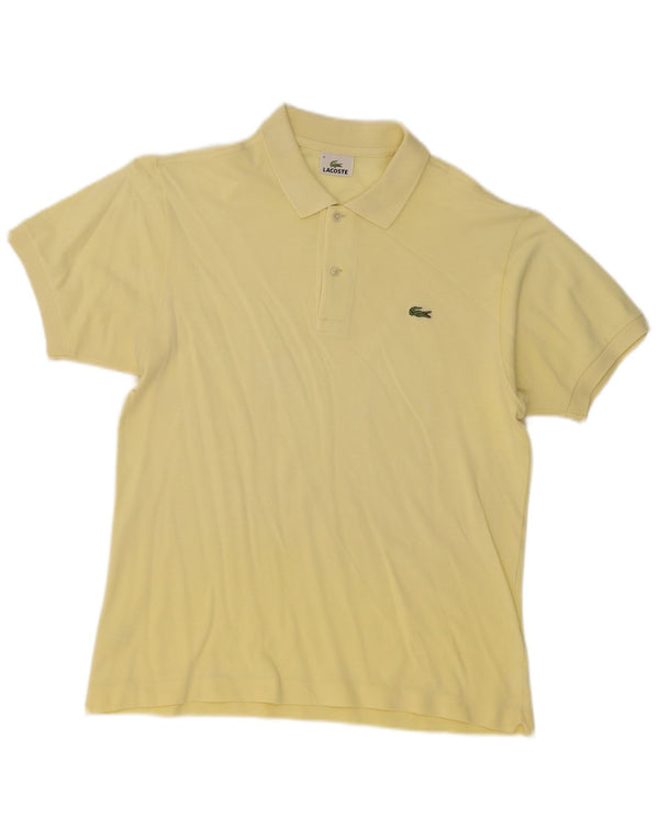 Lacoste Mens Polo Shirt Size 4 Medium Yellow Cotton