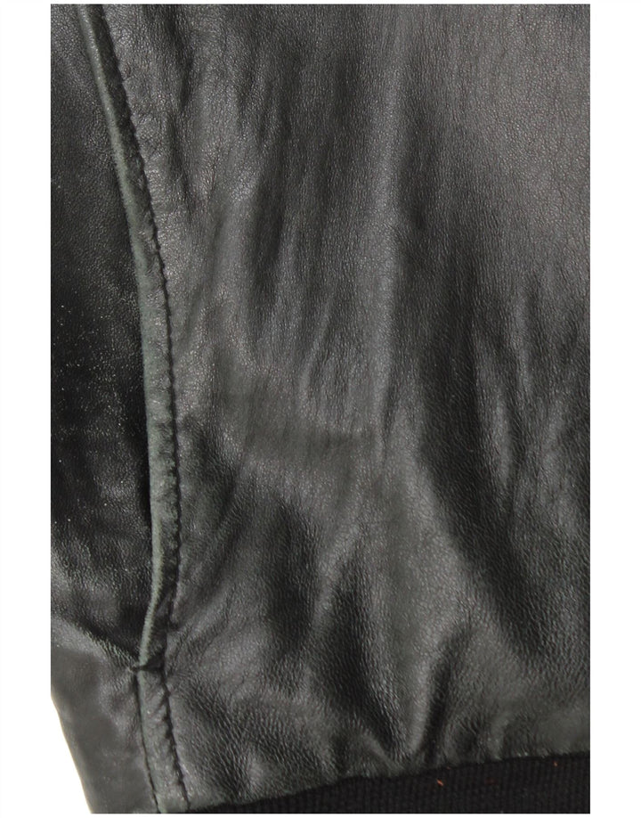 Vintage Mens Leather Jacket UK 44 2XL Black Leather